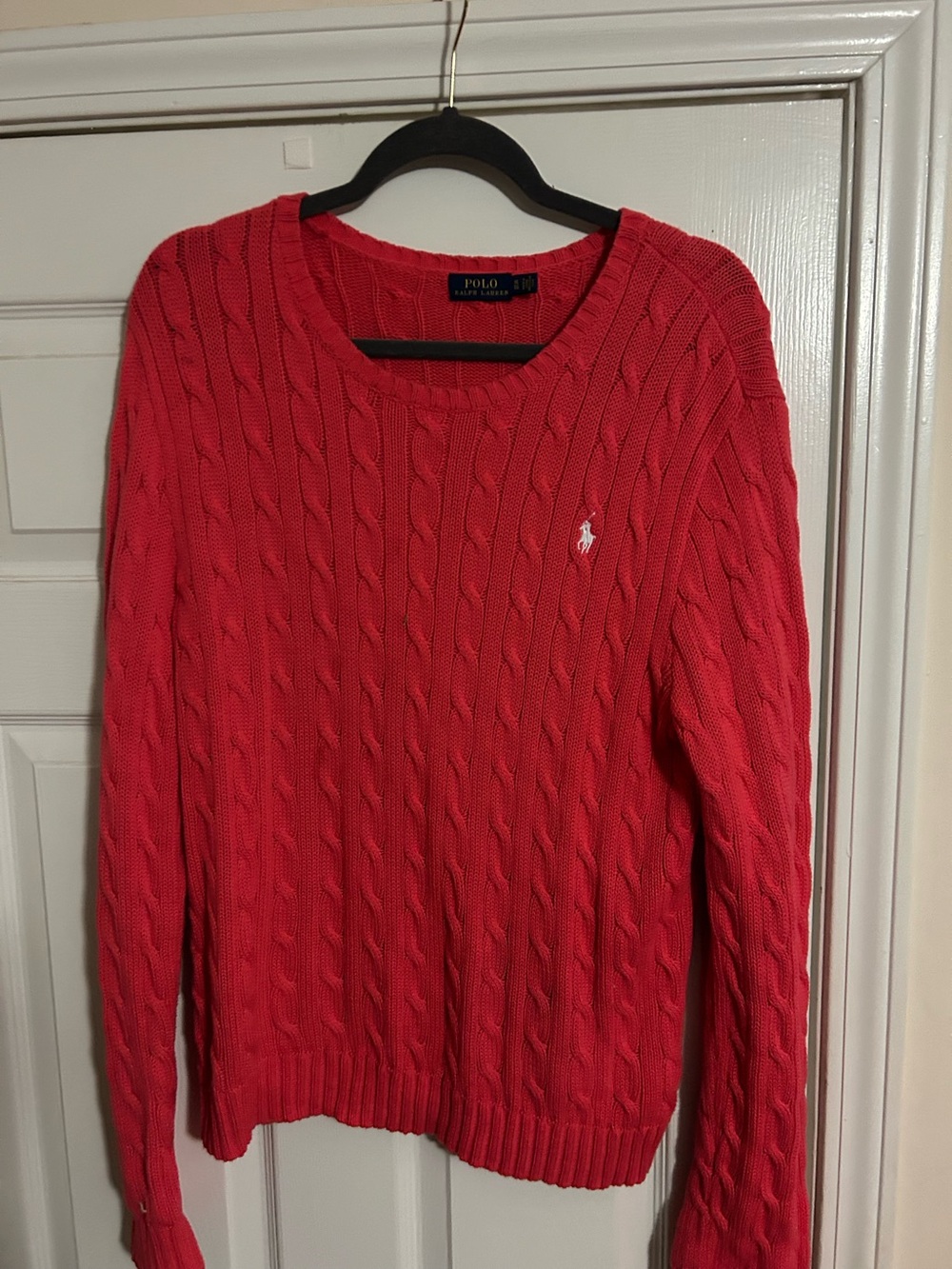 Polo by Ralph Lauren Women’s Cable Crewneck Sweater - Coral Red